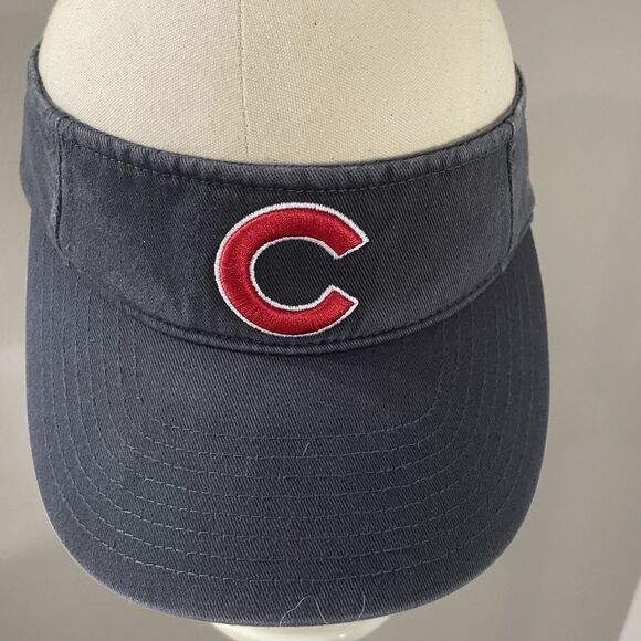 ’47 Other - Chicago Cubs Visor MLB Authentic 47 Blue Adult Adjustable Visor Cap Hat VTG